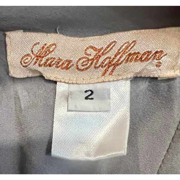 Size 2- MARA HOFFMAN Blue & Multi Silk Geometric Strapless Romper - Retail: $400 - Picture 6 of 6